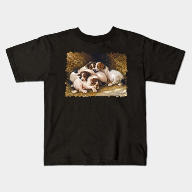 Litter of Beagle Pups Kids T-Shirt by UndiscoveredWonders